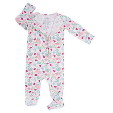 Load image into Gallery viewer, Ladybug Flower Garden Zipper Footie