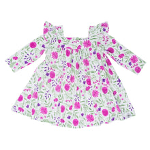 Load image into Gallery viewer, Sweet Purple Flowers Ruffle Dress w/Bloomer