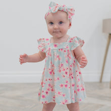 Load image into Gallery viewer, Pretty Pink Floral Ruffle Dress with Bloomer