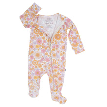 Load image into Gallery viewer, Retro Vintage Flowers Ruffle Footie