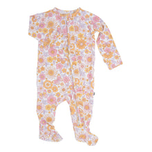 Load image into Gallery viewer, Retro Vintage Flowers Ruffle Footie