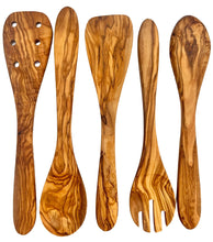 Load image into Gallery viewer, Olive Wood Kitchen Servers Set -5 pcs