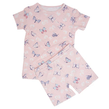 Load image into Gallery viewer, Pink Butterfly Daisy Bamboo Summer Pajama Set