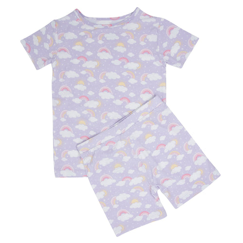 Lavender Rainbows and Clouds Summer Pajama Set