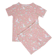 Load image into Gallery viewer, Pink Bunny Floral Summer Pajama Set