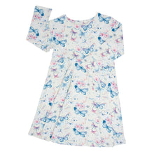 Load image into Gallery viewer, Watercolor Butterfly Swirly Girl Dress