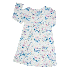 Watercolor Butterfly Swirly Girl Dress