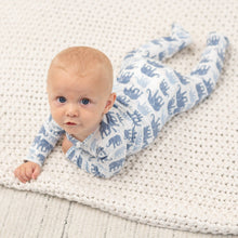 Load image into Gallery viewer, Blue Elephant Zipper Footie