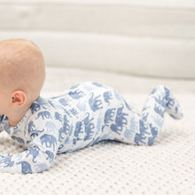 Load image into Gallery viewer, Blue Elephant Zipper Footie